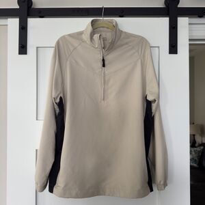 Nike Golf Wind Pullover Jacket Men’s Medium Tan 1/2 Zip Long Sleeve Pockets